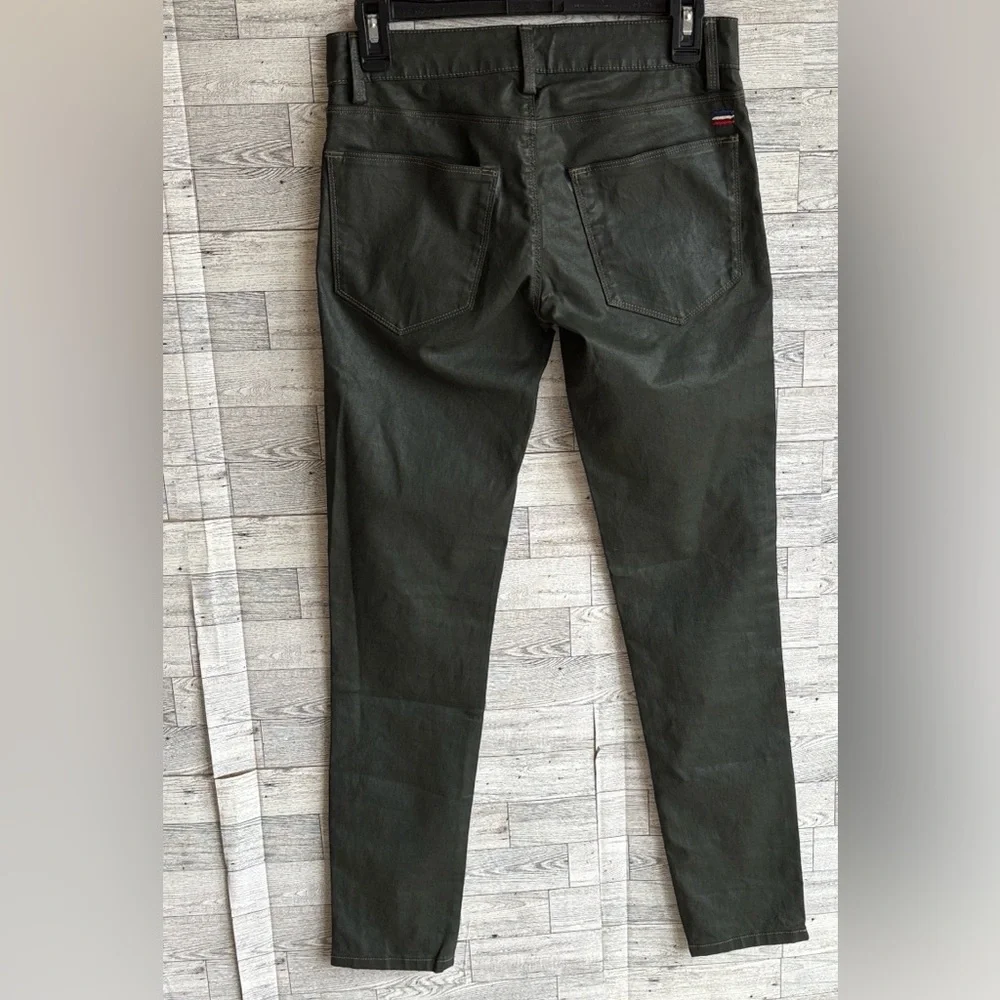 Etienne Marcel Jeans Zip Ankle Dark‎ Green Coated EM7017 Like New